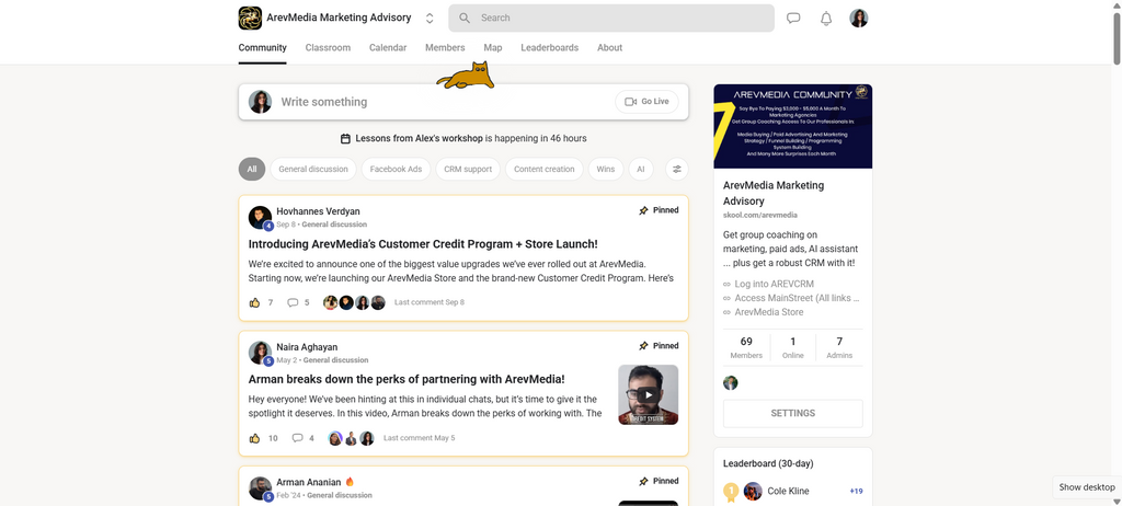 Monthly advertising Coaching (Skool)