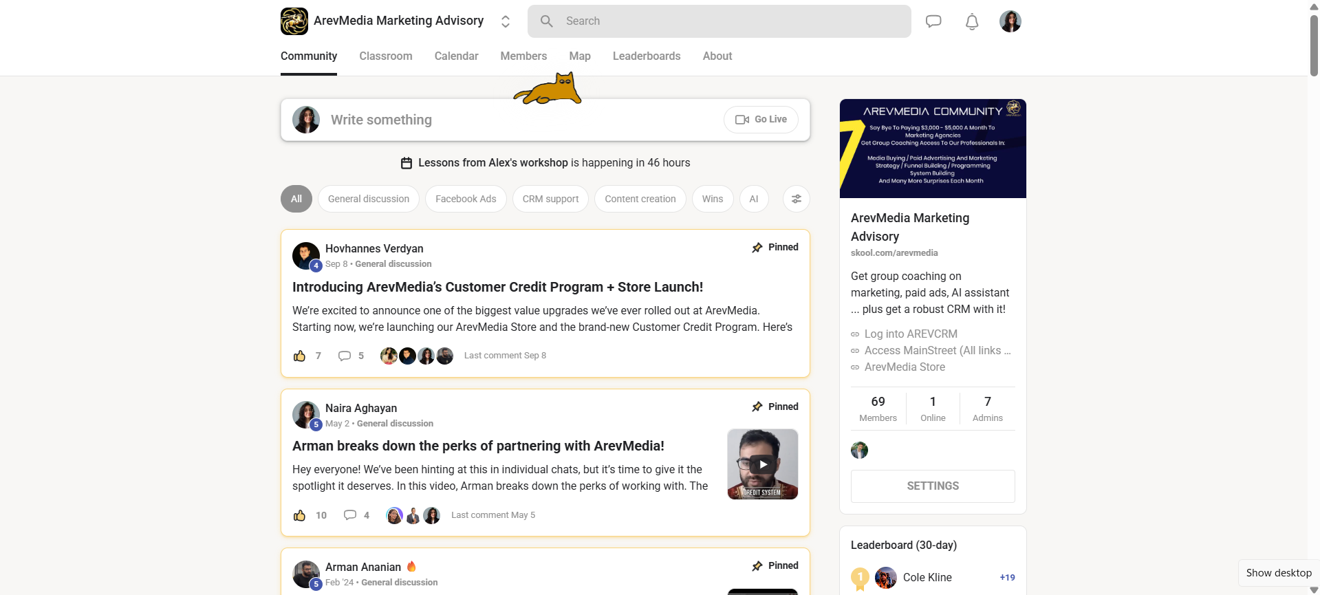 Monthly advertising Coaching (Skool)