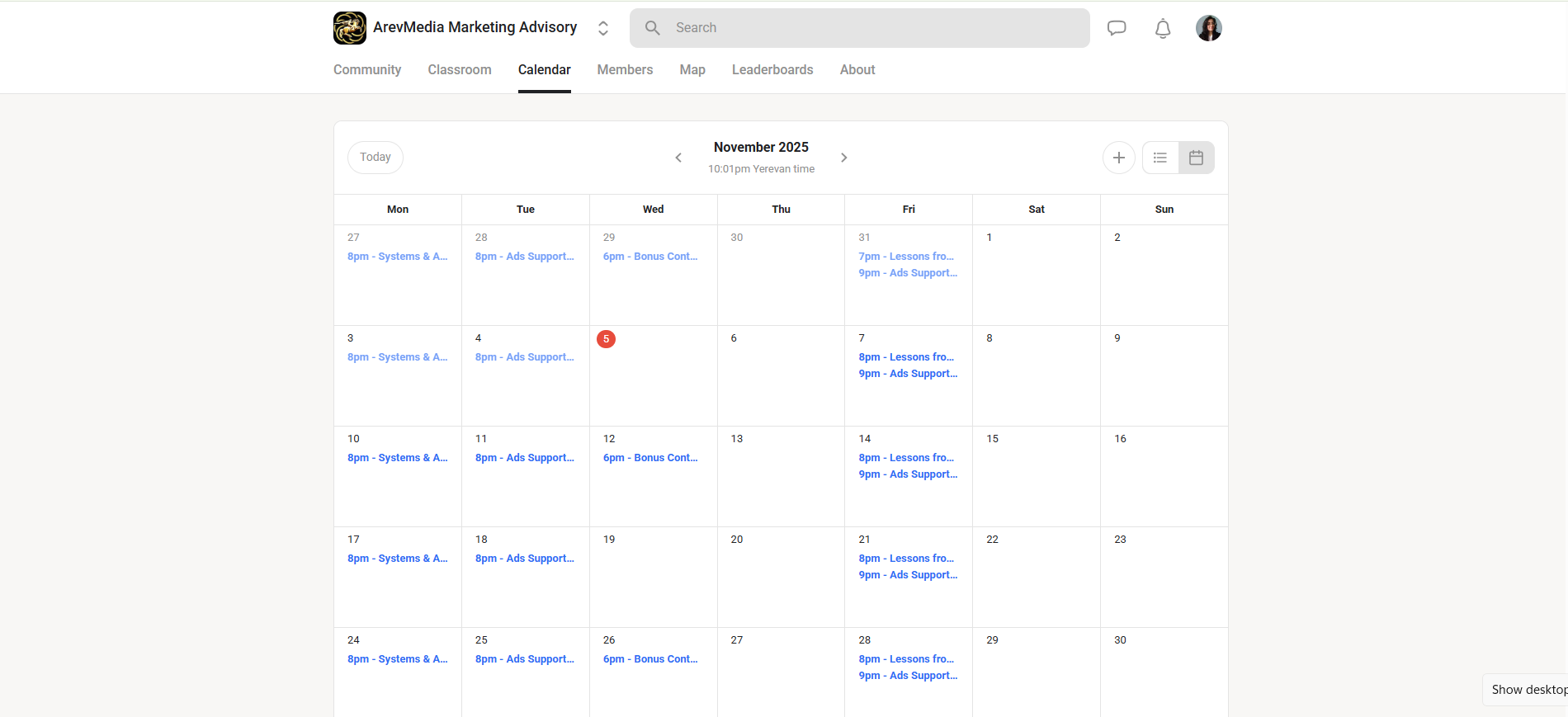 Monthly advertising Coaching (Skool)